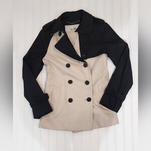 Coach Two-Tone Black and Tan Trench Coat